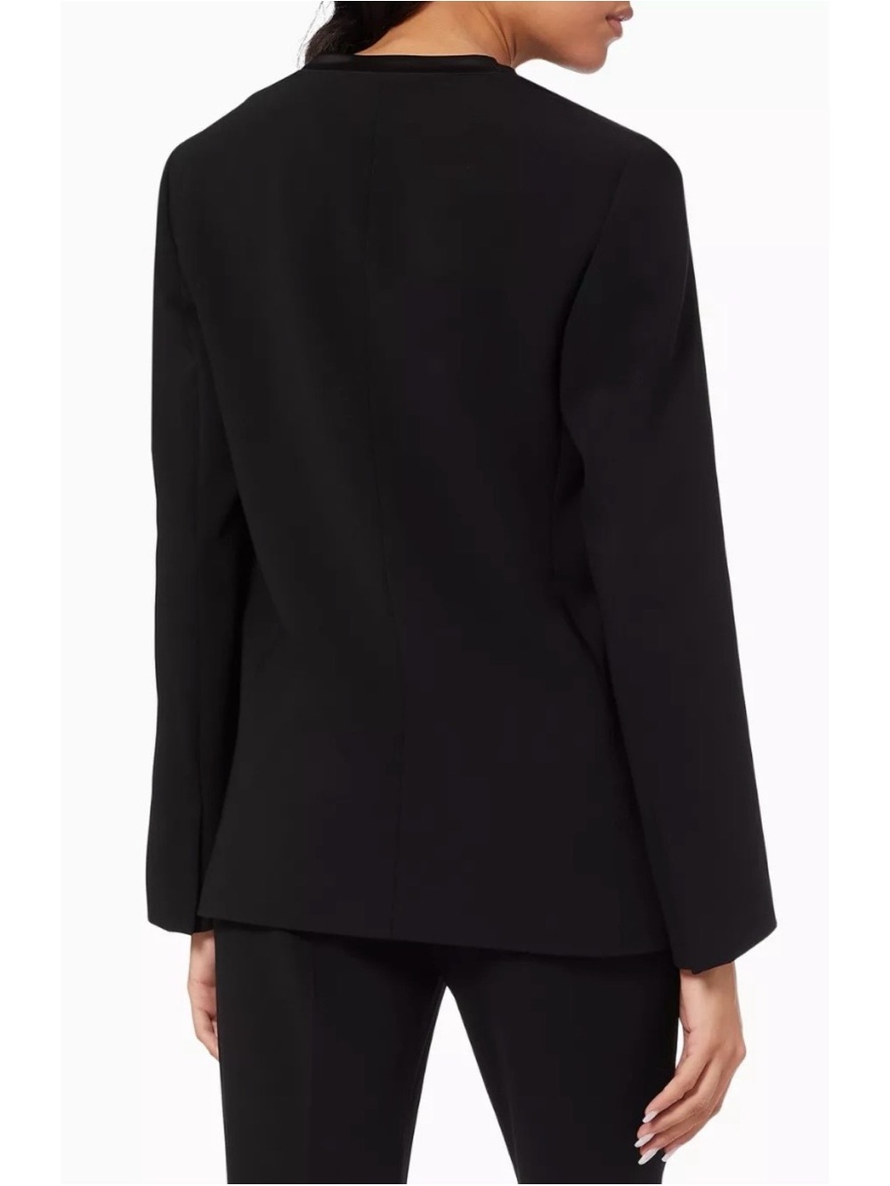Theory Collarless Tuxedo Crepe Black Blazer 12 - Picture 3 of 11